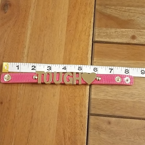 Pink "TOUGH" bracelet - Picture 2 of 7